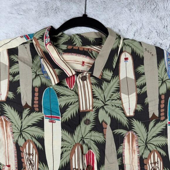 reyn spooner Other - Reyn Spooner Hawaiian Shirt Mens Surfboard Waikiki Beach Longboard Rayon No Tag